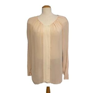 Wilfred 100% Silk Peasant Style Ecru Cream Blouse Boho Women’s S Coastal Grandma